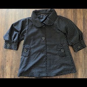 Anthro AzelHazel Swing Jacket Black and white Sz L